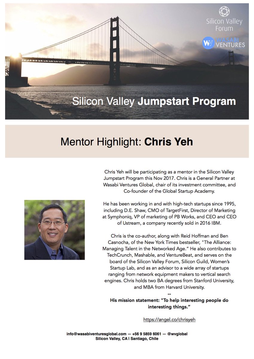 wvglobal's tweet photo. Featured SVJP Mentors, Chris Yeh &amp; Tim Taylor, are just a couple of the mentors that will be working with your startup throughout SVJP https://t.co/PqwZxmx5yd