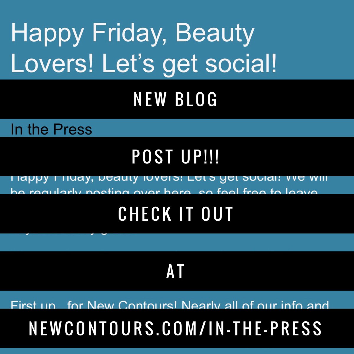NewContoursCA's tweet photo. Let's get social! We're updating the blog at https://t.co/OIzgT8ntcT!! Lots of new #beautyservices, #specials, and so much more coming! https://t.co/g2w54i8P4T