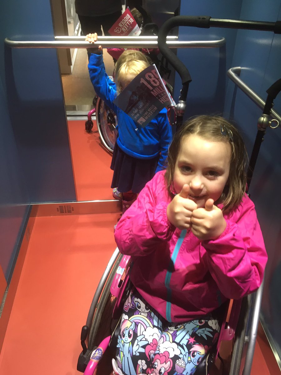Charlotte loved being the 1st to use your new lift. Thank you for making a little girls dream to visit your museum come true. #AccessForAll