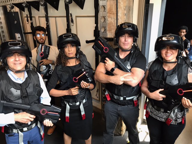 sldnews's tweet photo. We are battle ready @TheRecRoomCa 😉 #VR #GhostBusters #WeAintAfraidOfNoGhost https://t.co/HphpJQxEVR