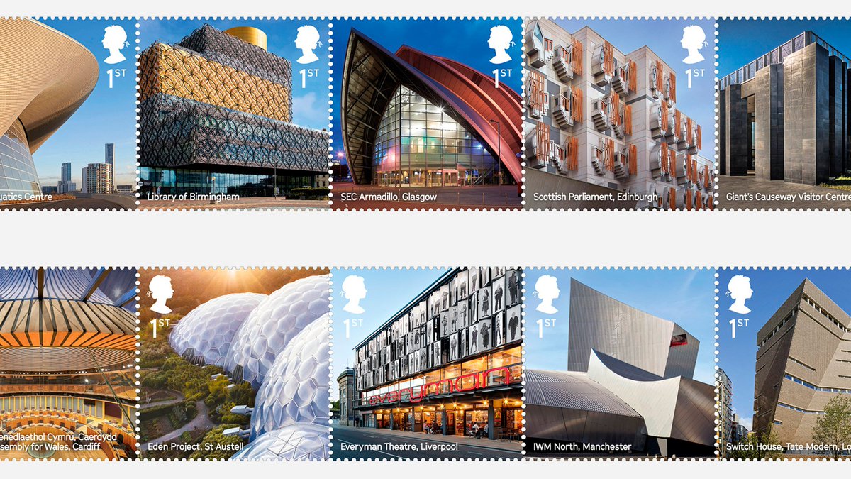 New <a href="/RoyalMail/">Royal Mail</a> stamp collection celebrates UK’s “renaissance of architecture” via @Dezeen bit.ly/2uG9R5H #architecture