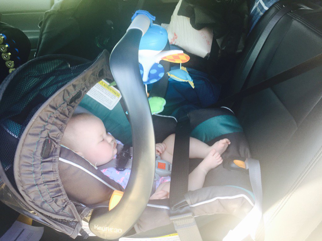 TrooperTodKHP's tweet photo. Aspen is cooling down in my car. Dad's out of gas. Especially when it's 110° out, don't go below a 1/4 of a tank! 👍🏼😉 https://t.co/FDMdgeDv5e