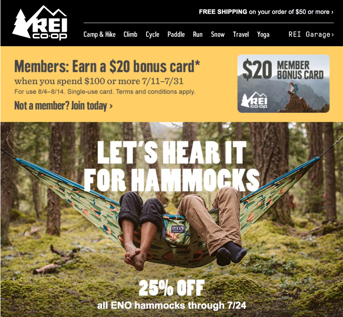 LadyEdmundowicz's tweet photo. 25% off hammocks at @REI!

#WishItWasABananaHammock

https://t.co/PsAkkYBvEG. https://t.co/QA3OkBx1GN