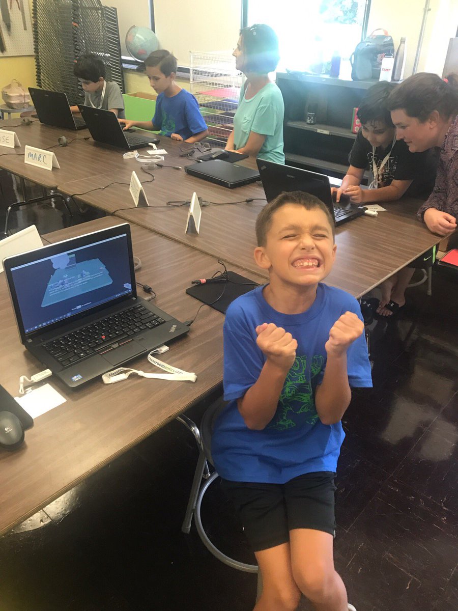 Brandie_thomas1's tweet photo. Julian just finished a week @ClassroomAntics video game design camp. He had "the best week of his life!" #TechCampFun https://t.co/FtI5M0PVaD
