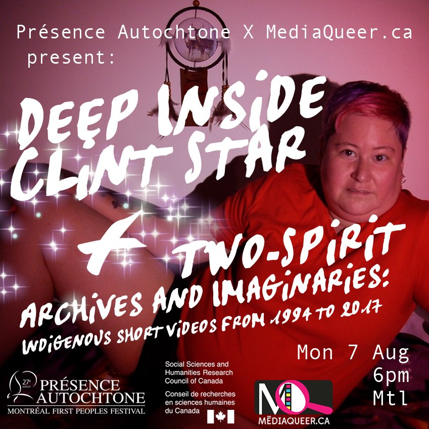 mediaqueer's tweet photo. Fantastic double program of #TwoSpirit works Aug. 7 at @PrsenceAutochto co-présente un long et des courts métrages le 7 aout @Concordia https://t.co/oa5AkmqHrW
