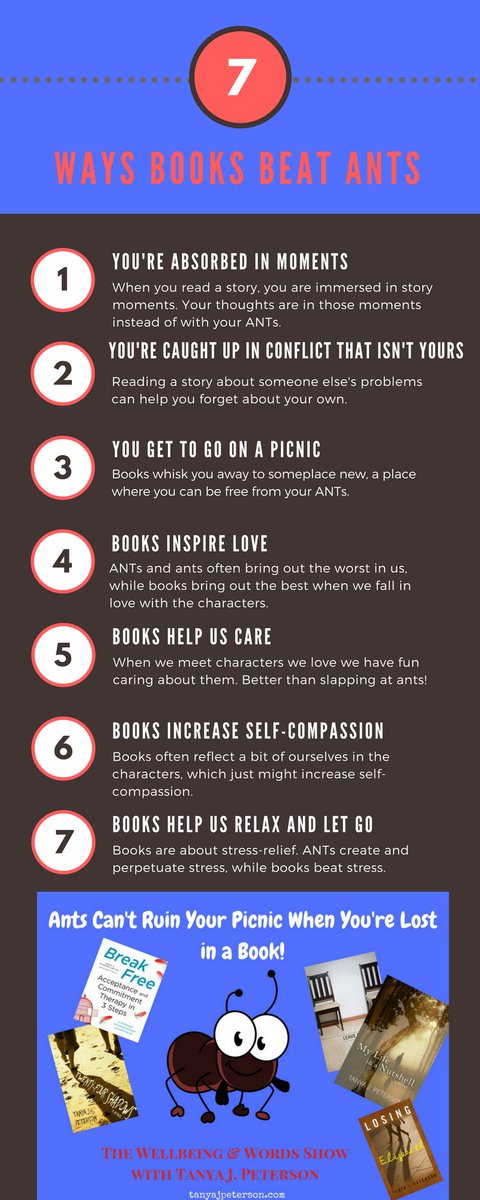 tanyajpeterson1's tweet photo. 7 ways #books beat #automaticnegativethoughts https://t.co/NjzmDpgS3O #ANT #reading #wellbeing #mentalhealth https://t.co/2dW3wOQAUC