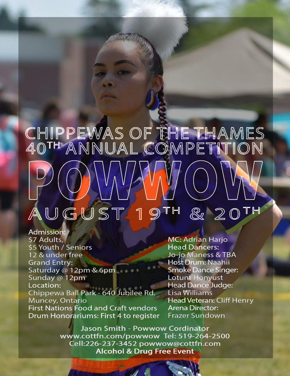 OfficialCottfn's tweet photo. @OfficialCottfn 40th Annual Competition Powwow!
@atlohsa @l_whiteye @AnishNation @tourism_london @fnmitvdsb @Pitchi_Robin https://t.co/D8iZjeHEH8