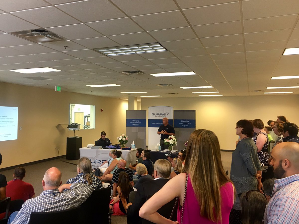 BYSatGirl's tweet photo. We @SurreySatUS were honored to host the families with @celestisflights in our facility today. #celebratelife https://t.co/dNAmUTxqau