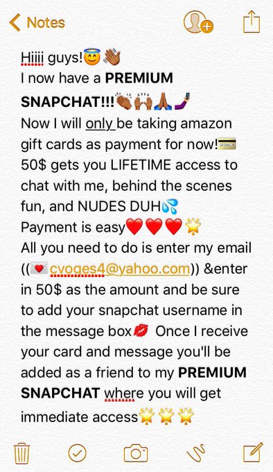 Now get my premium Snapchat🌟💥💦👅💕🌈  50$ Amazon gift card to ((cvoges4@yahoo.com)) &amp; include your Snapchat<a href="/tag/fan"class="tags"><span>#fan</span></a>