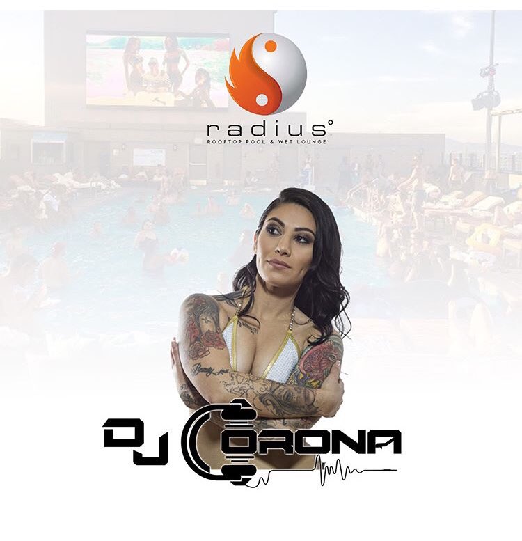 TheeDjCorona's tweet photo. Spinning the hottest beats in some of the hottest weather today haha @RadiusVegas ! Come join me 6-11! #djcorona #vegas #radiuspool https://t.co/DwIr1bEnHx