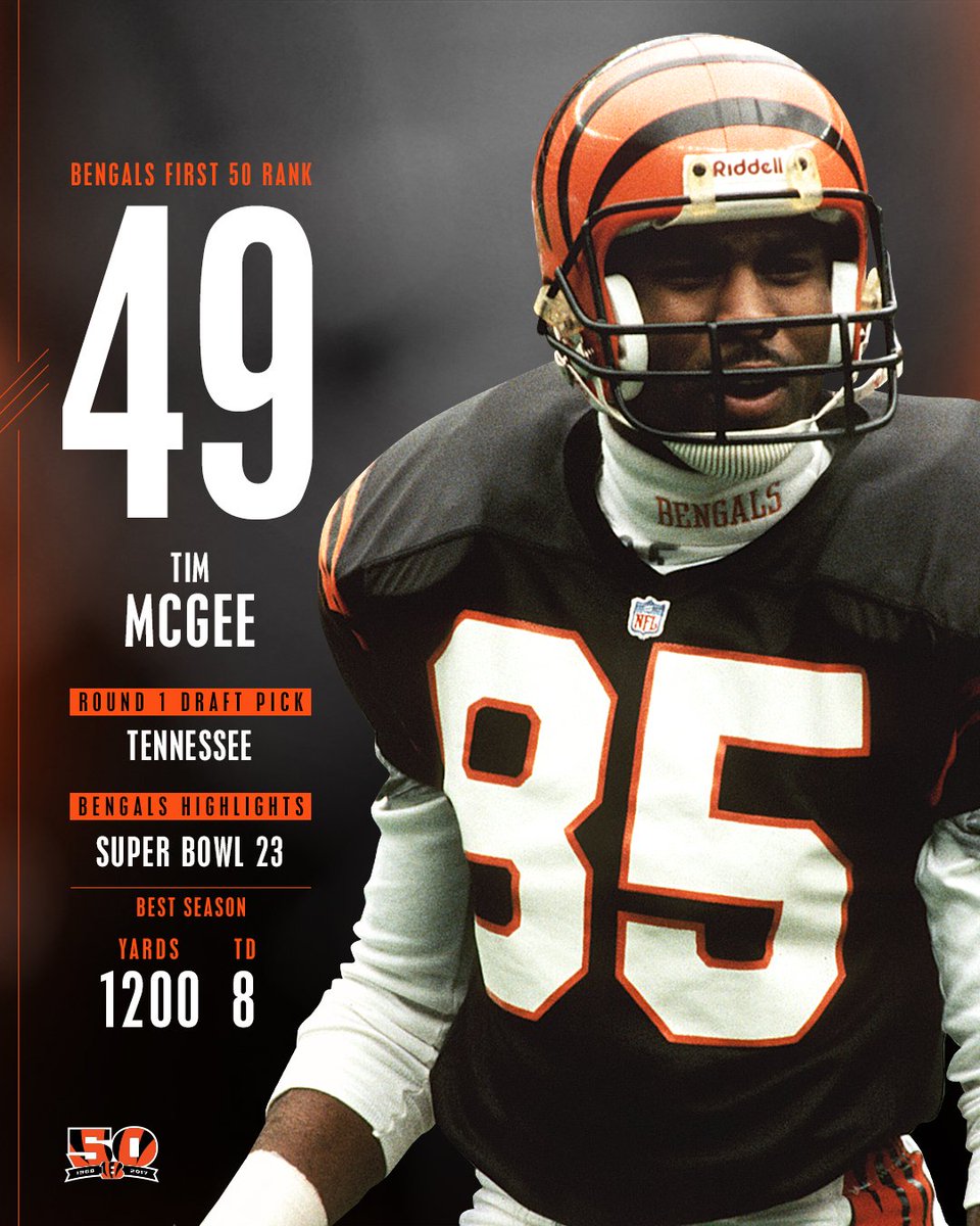 49 days until we're back in The Jungle with all of our friends 😎  No. 49 in #Bengals First 50: Tim McGee  #Bengals50 https://t.co/PdoVNfZvx5