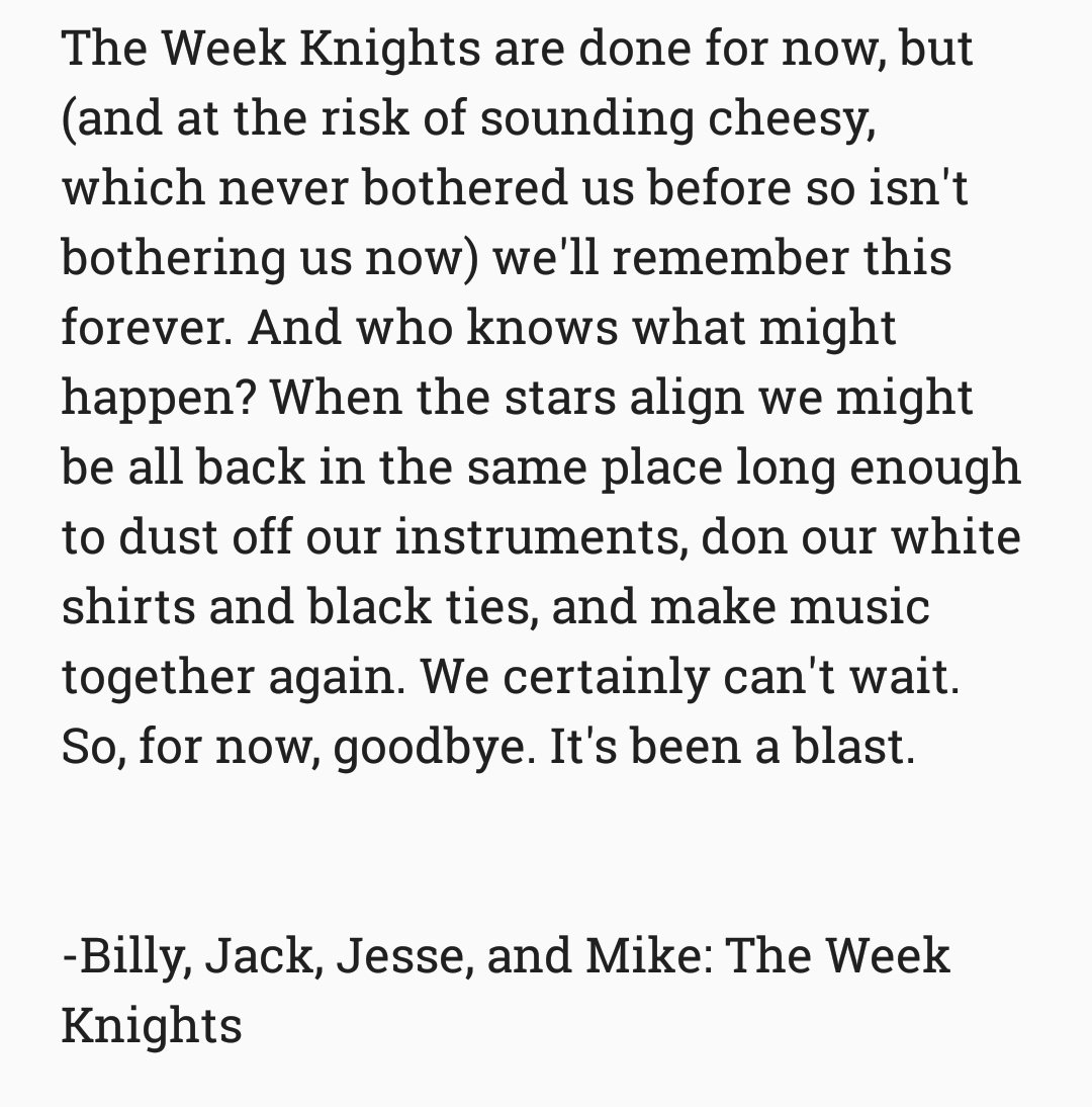 It was great while it lasted. Thanks for your support.