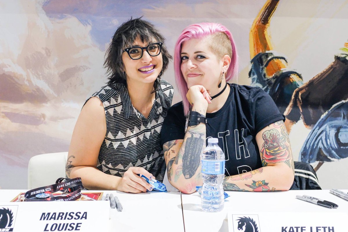 DarkHorseComics's tweet photo. Thank you @kateleth and @marissadraws for a witchin' good signing! #SDCC2017 #SpellOnWheels https://t.co/zl08of4zFG