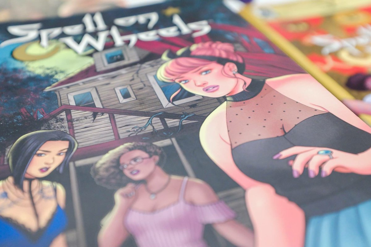 DarkHorseComics's tweet photo. Thank you @kateleth and @marissadraws for a witchin' good signing! #SDCC2017 #SpellOnWheels https://t.co/zl08of4zFG