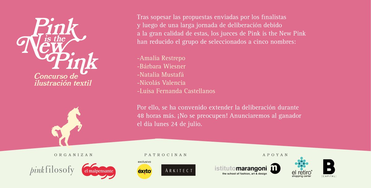 malpensante's tweet photo. ¡Aquí están los finalistas del concurso de ilustración textil #PinkIsTheNewPink! https://t.co/QClhvHb9QM