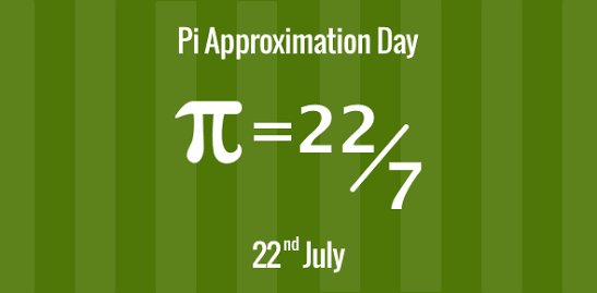 エッチ on Twitter: "Happy #PiApproximationDay! The fraction 22/7 is about  0.00000849% off the real value of Pi. #IrrationalNumbers  https://t.co/70X72GoFOT" / Twitter