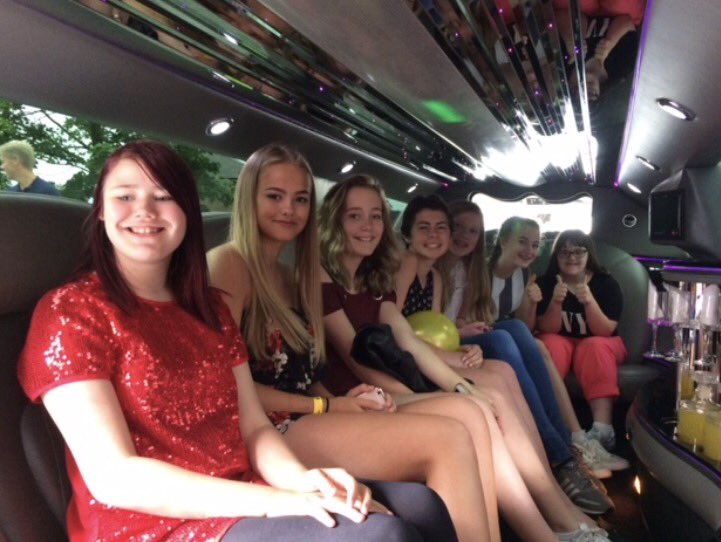 WalesHigh's tweet photo. Olivia and friends celebrating Olivia's last day at Wales! #partytime #surpriselimo #goodfriends Keep in touch Olivia #proud @pepediiasio https://t.co/wy4LpNkKEg