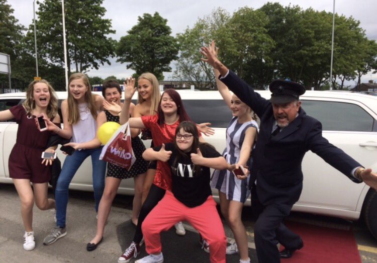 WalesHigh's tweet photo. Olivia and friends celebrating Olivia's last day at Wales! #partytime #surpriselimo #goodfriends Keep in touch Olivia #proud @pepediiasio https://t.co/wy4LpNkKEg