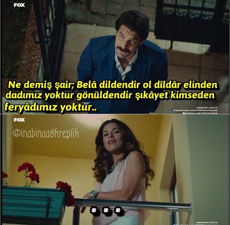 Belâ dildendir ol dildâr elinden dadımız yoktur gönüldendir şikâyet kimseden feryâdımız yoktur..#İnadınaAşk