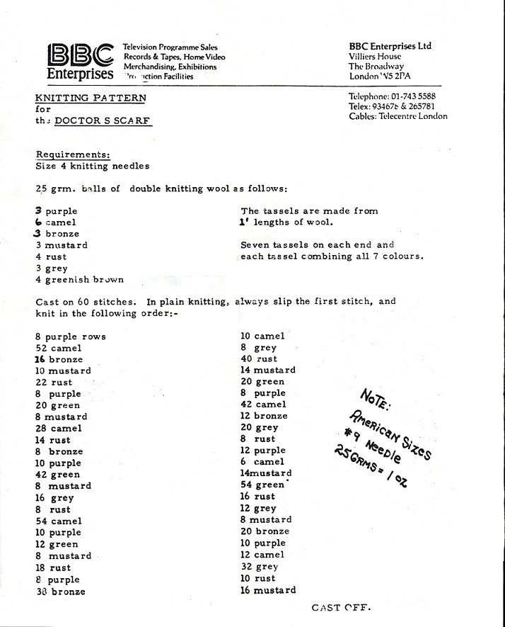 LaughingSquid's tweet photo. Official BBC Knitting Instructions for Recreating the Fourth Doctor's Famous Scarf at Home https://t.co/D6FWgMAgJN https://t.co/vly2PVHFgp
