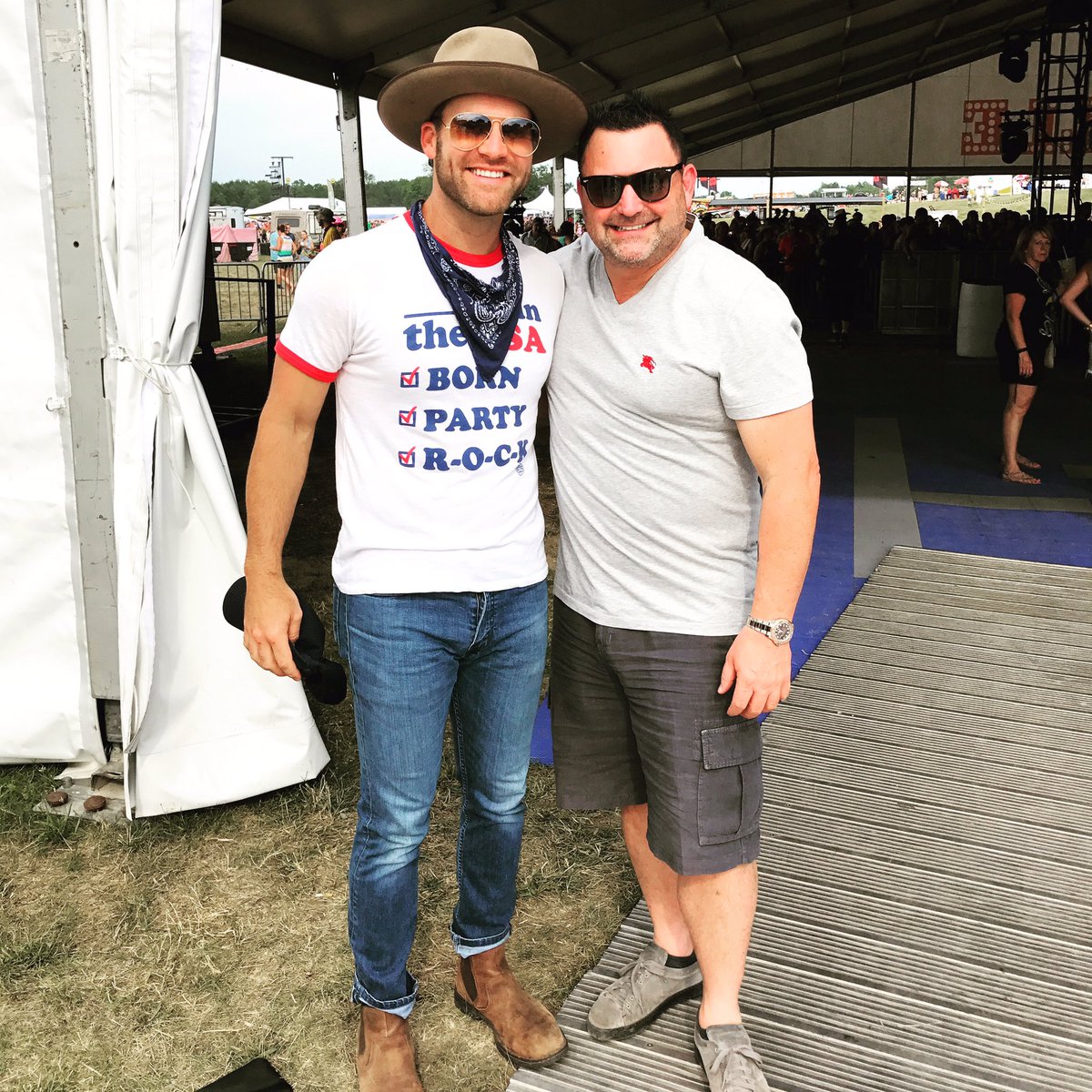 Stevegrunwald's tweet photo. My nemesis @DrakeWhite @faster_horses with @995WYCD #MakingMeLookGoodAgain https://t.co/g8UVu3e0Zc