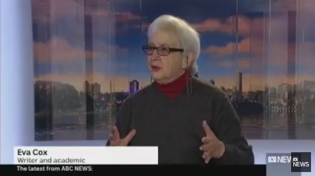 Havingmysay2's tweet photo. Oh look #THEIRABC Eva Cox ..... what hat have ABC given her today? LOL https://t.co/HdkIySb1IY