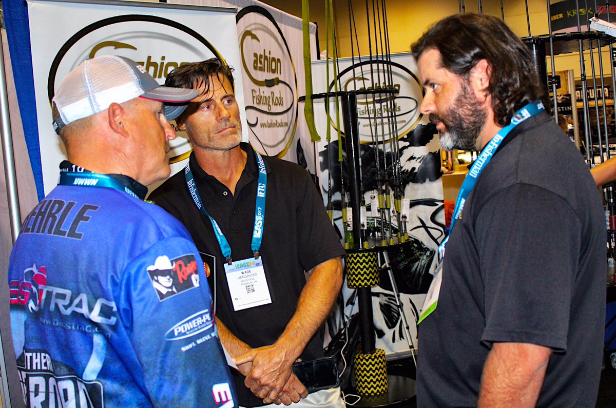 robert_behrle's tweet photo. Had a great time at #icast2017 talking with the great crew @CashionFishing . Built in the #usa #bassfishing #flwfishing #fishing #fish https://t.co/DWLuNpKrgf