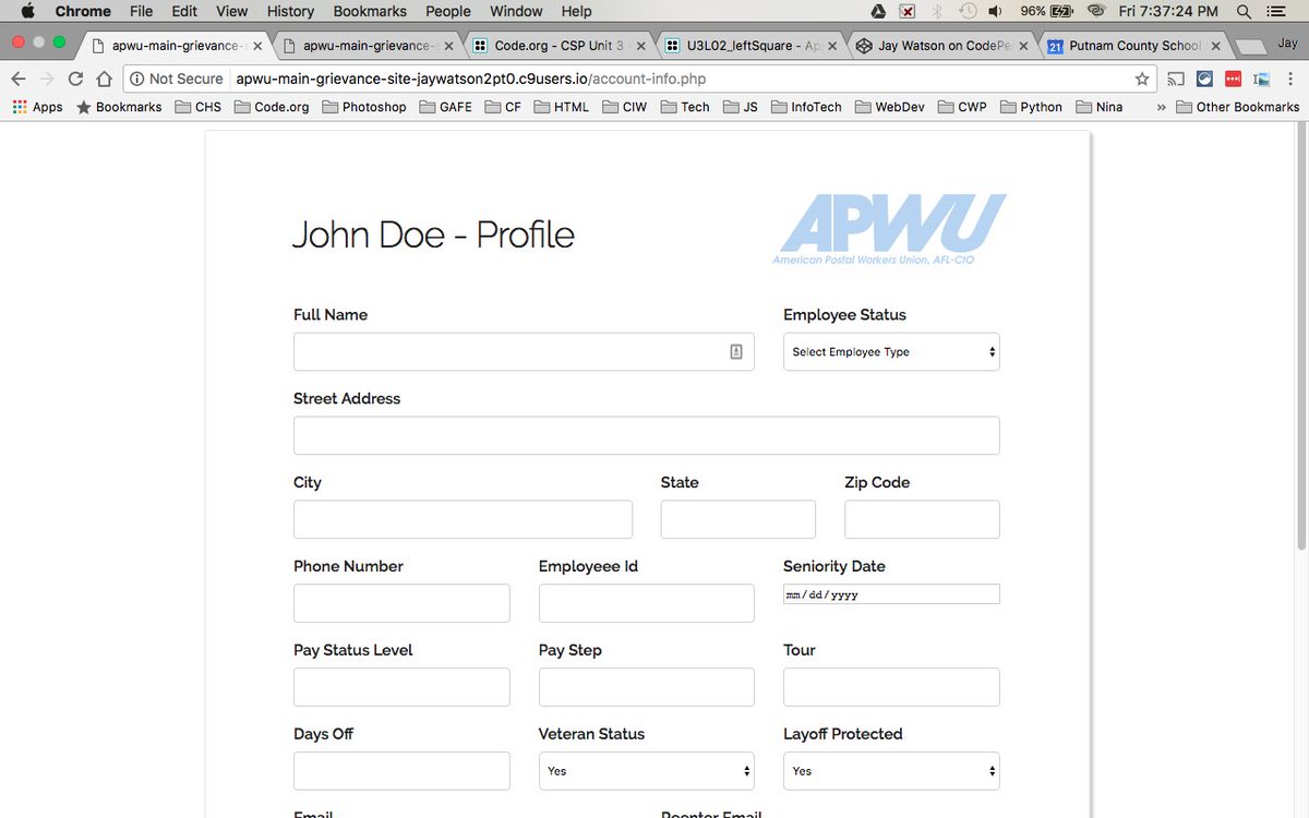 JWatsonIT's tweet photo. #100DaysOfCode Day 65: #PHP, #PDO, and some UI design. #GetSkeleton #Cloud9 #CleanDesign #CodeEveryDay https://t.co/xJqy7kHloB