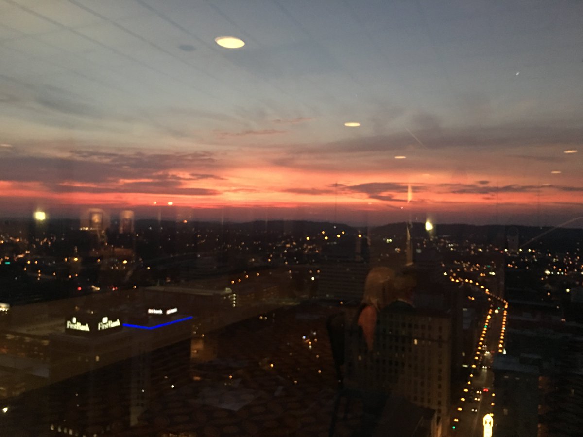 ClubLeConte's tweet photo. Gathering for Club LeConte's monthly wine dinner.  First coarse aged salmon.  Last delight a beautiful sunset from the 27th floor. https://t.co/hVa8ZrAvD6