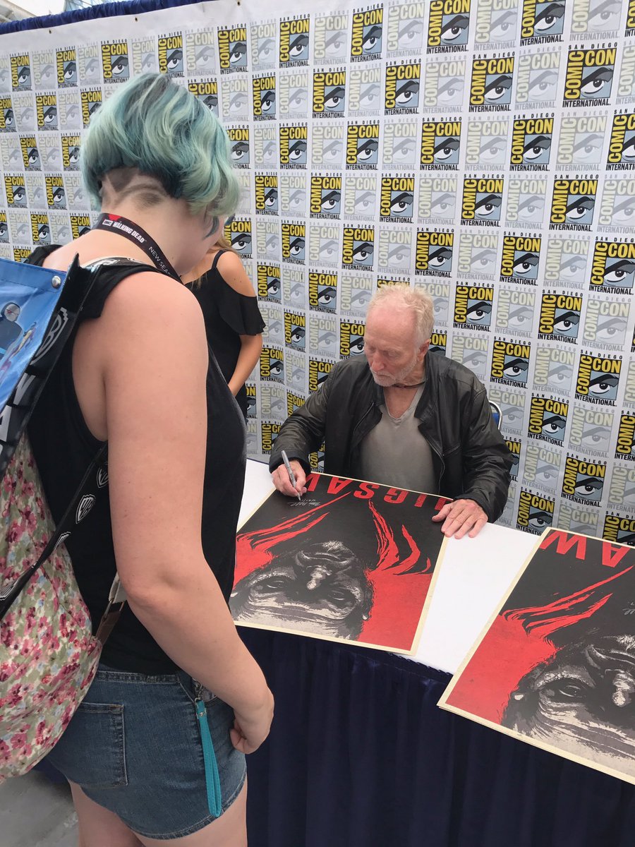 JigsawMovie's tweet photo. #SDCC2017: @officialtobin is signing exclusive #Jigsaw posters now to 2pm PT at Sails Pavilion. https://t.co/ZJCW5xcihb