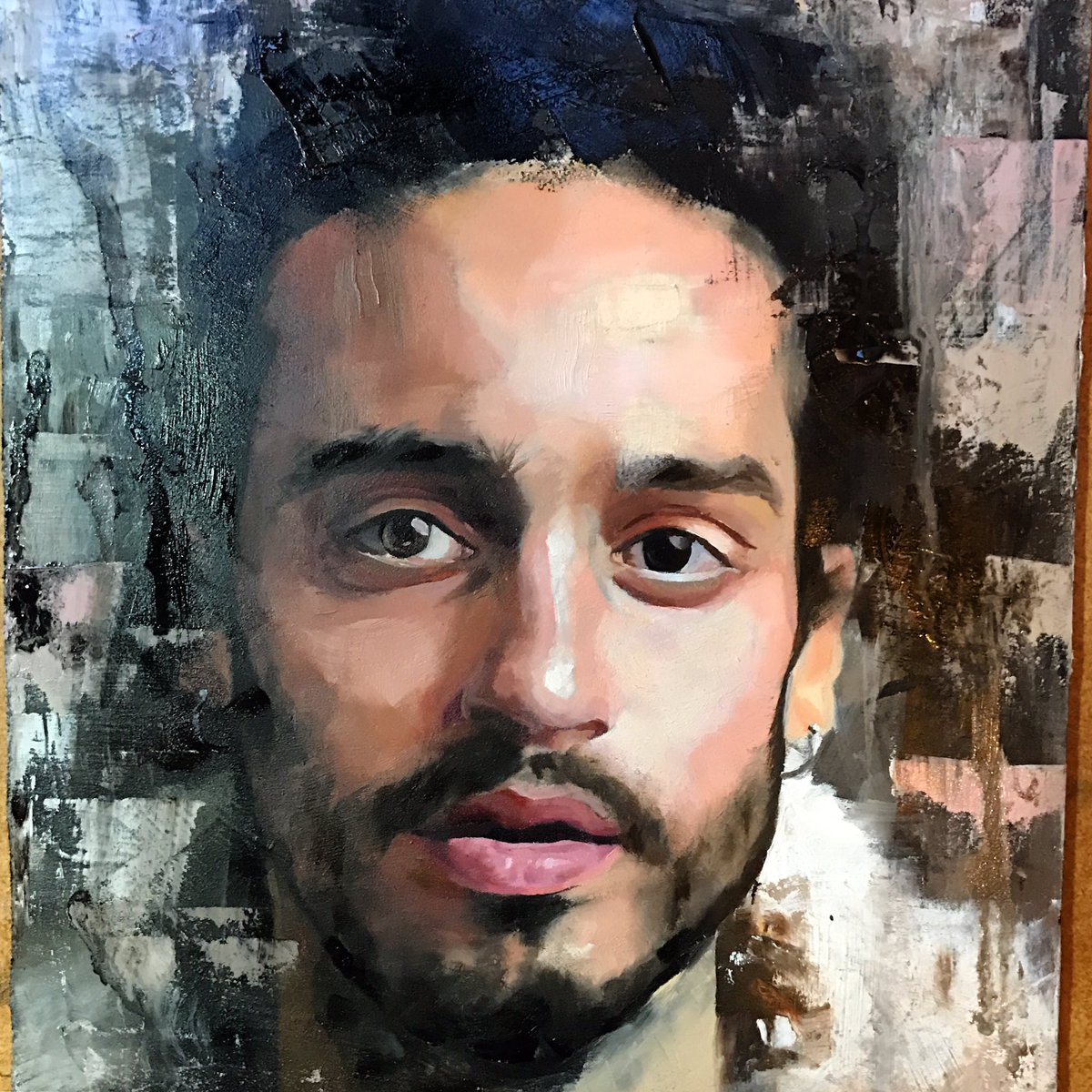 jedi_hustla's tweet photo. Just found out about Russ I think he's an amazing artist and gonna go along ways! Just finished this painting I did of him! @russdiemon https://t.co/1Y1YlAR916
