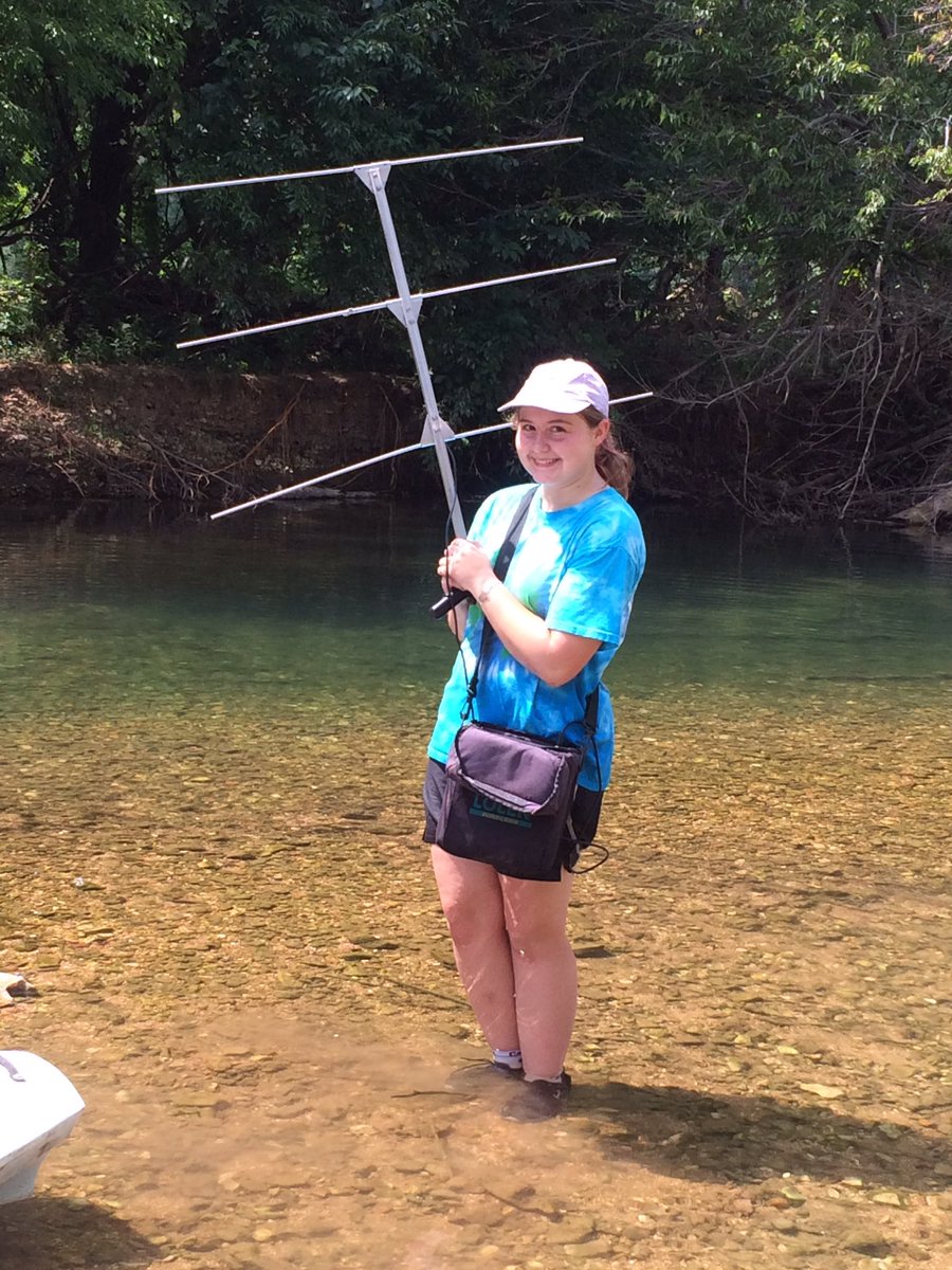 bowe_madison's tweet photo. I hope my lab fish didn't mind sharing me with the small mouth bass we were radio tracking the past few days! #LabVacation #REUStreamTeam https://t.co/mAr7E72jIp