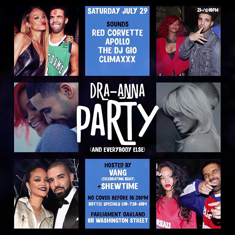 SHEWTIME_'s tweet photo. Drake Music + Rihanna Music = The Dra-Anna Party !! Hosted by yours truly :)) #Shewtime π¬β¨ https://t.co/jv5lKWkxmQ