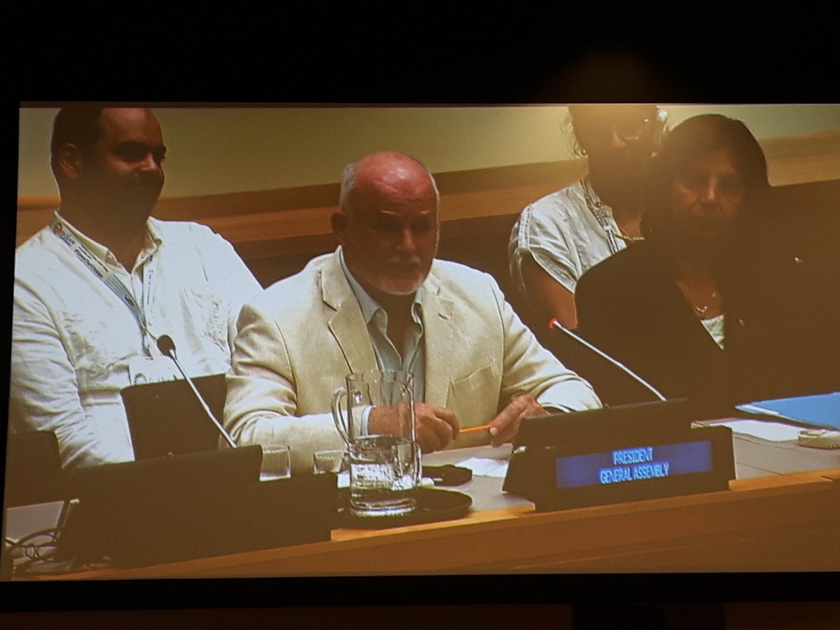 ArnorSn's tweet photo. End of 4th and last session of #bbnj #prepcom4 with adress given by Peter Thomson pres of GA. #ThisWay2Treaty https://t.co/AyThj0E7aJ