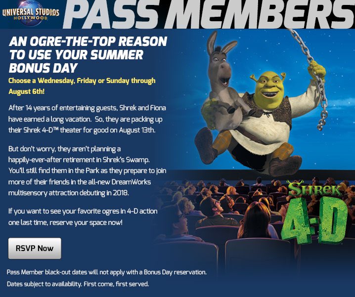 shrek 4d universal