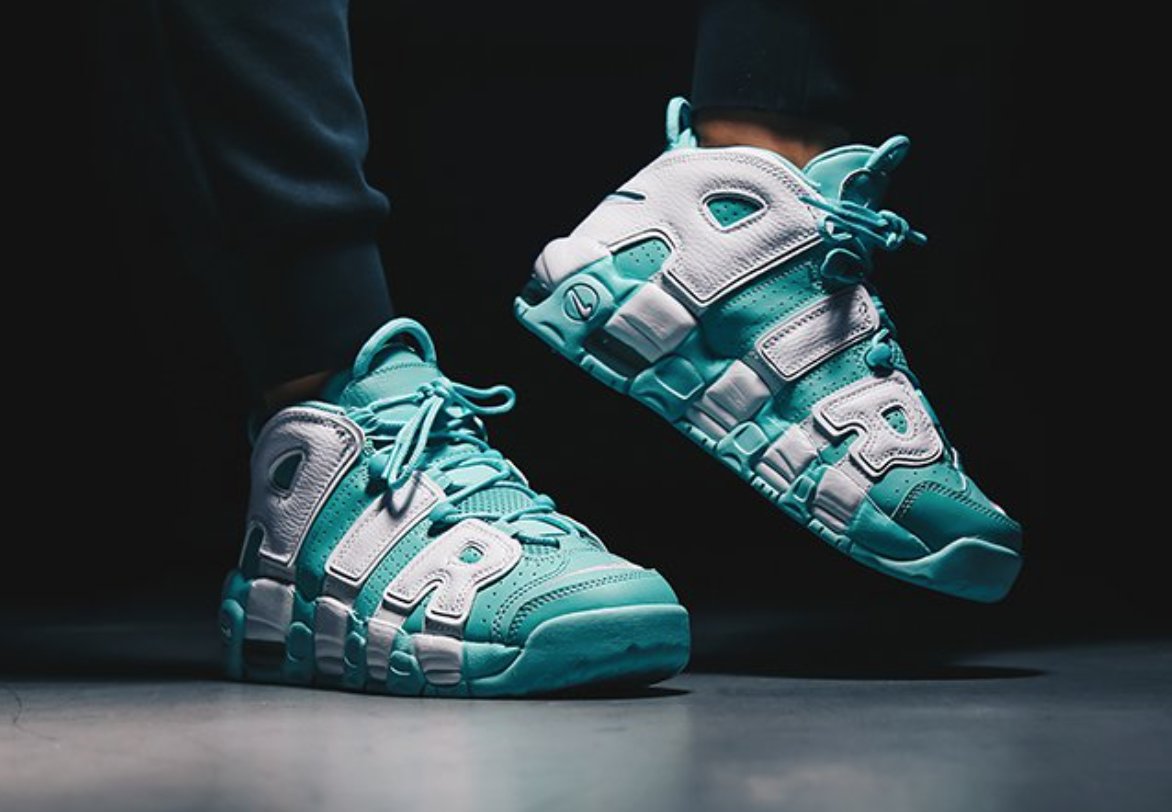 nike air more uptempo gs island green