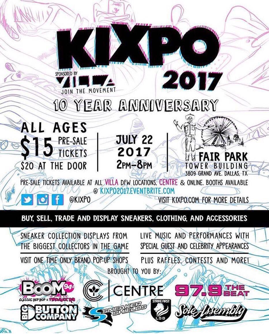 marissashleee's tweet photo. Come out tomorrow! #Kixpo #deadstock #dallas #10años #oldaf @Kixpo https://t.co/2U3BSIAIwm