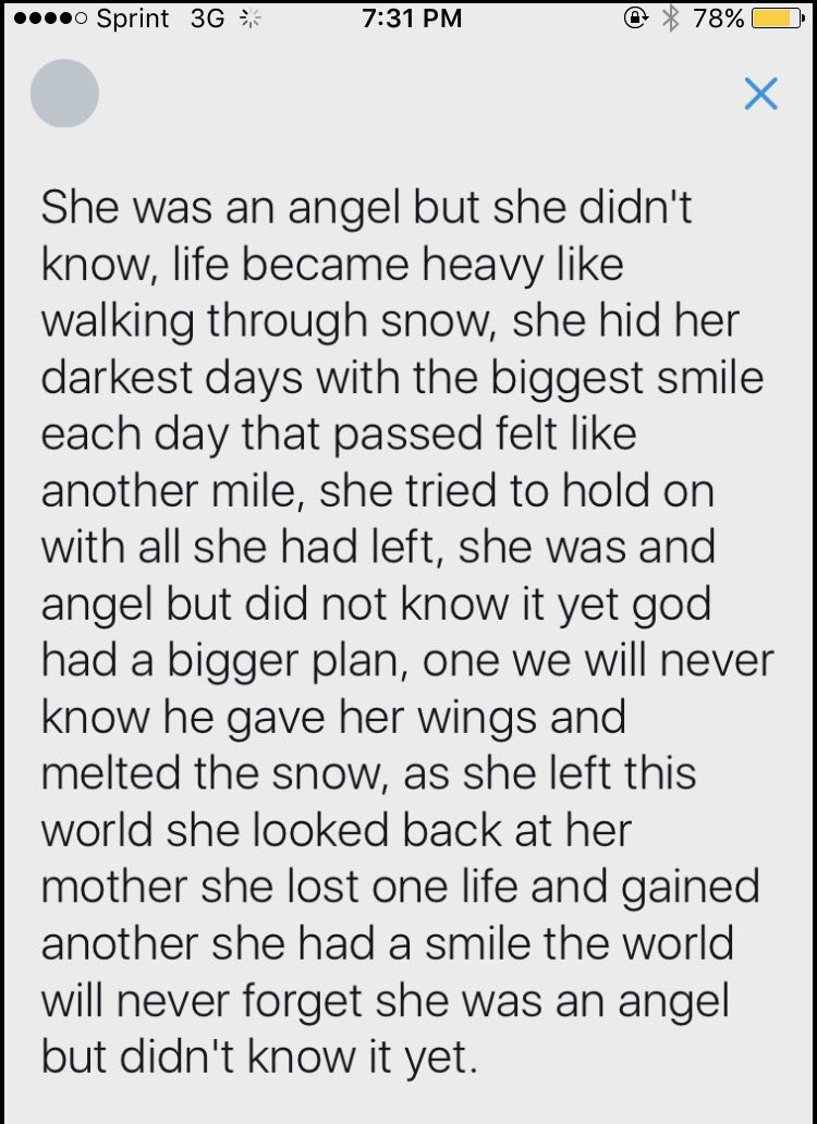 jolie_crosby's tweet photo. My sister wrote this for angelle and I think it's beautiful everyone should read .😩❤️🦋🙏🏼 https://t.co/tqZb3AYsMa