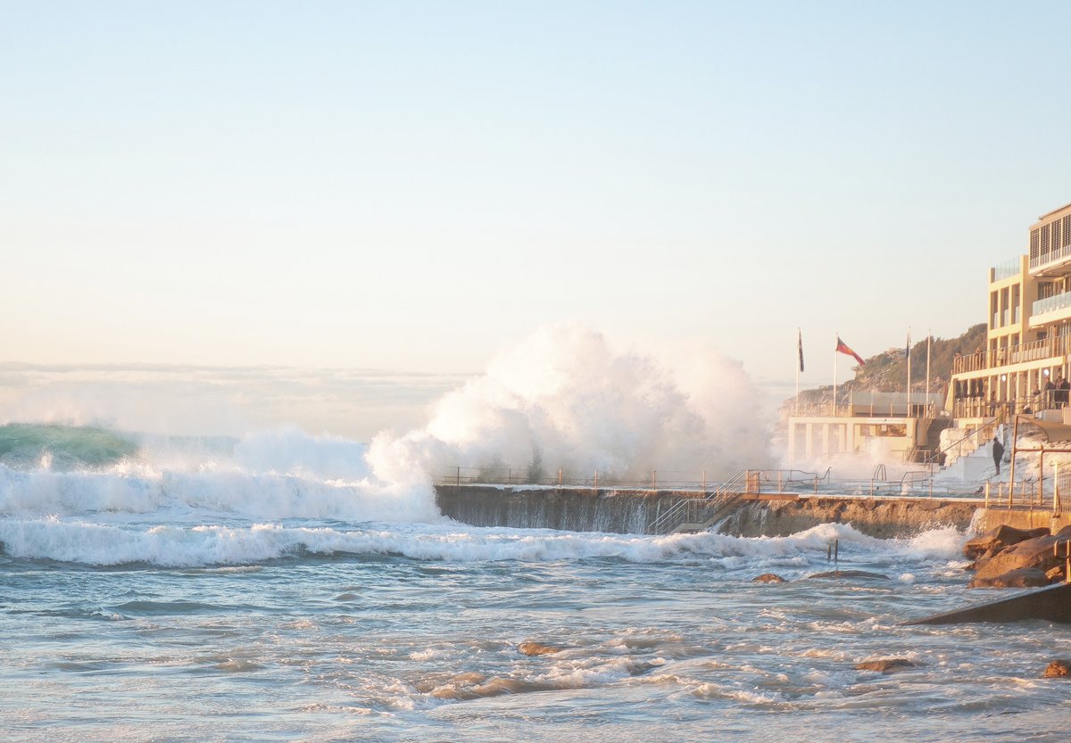 The awesome force of mother nature washes over <a href="/bondiicebergs/">Bondi Icebergs</a> this morning.😀😀 #bondibeach #ilovesydney <a href="/sydney_sider/">Sydney.com</a> <a href="/AussiePhoto1/">Aussie Photographers</a>