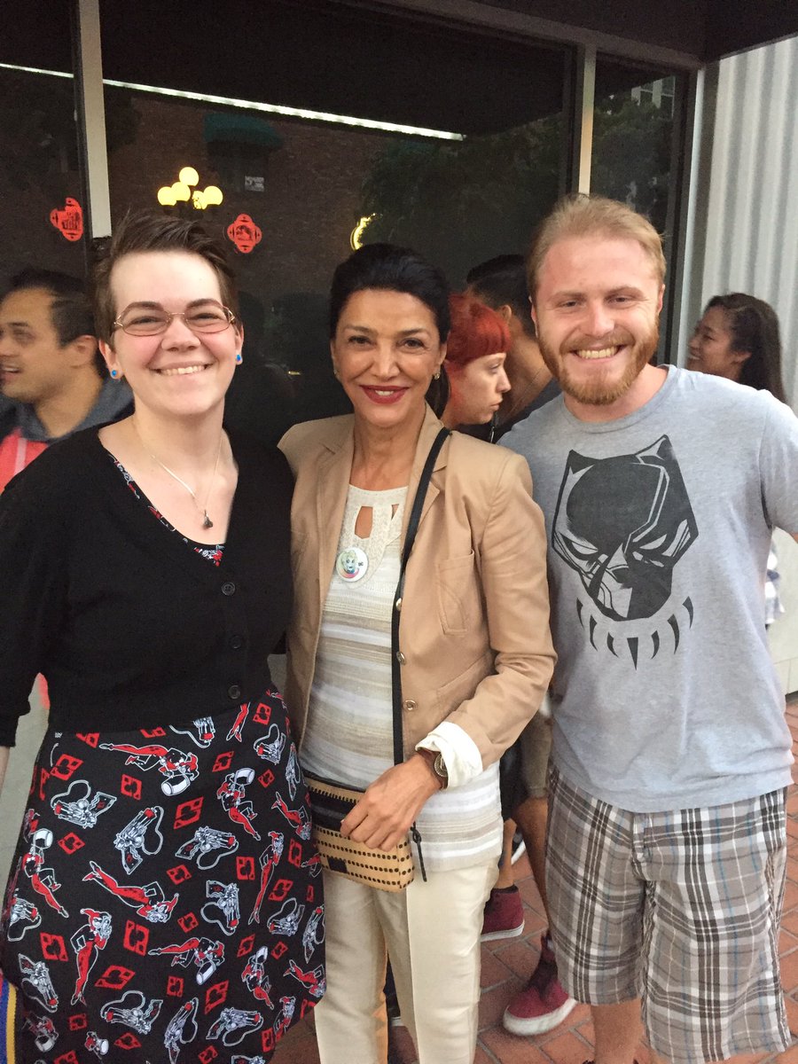 MsSaby's tweet photo. The lovely @SAghdashloo at #SDCC17 she is a wonderful actor and amazing person. Thank you for your inspiring words. With @AlexRMaxwell https://t.co/65BoS7C3or