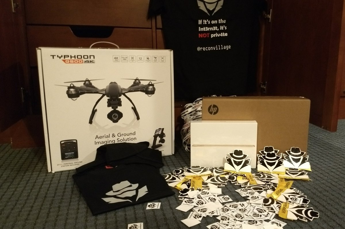 ReconVillage's tweet photo. Prizes for top three winning teams @ReconVillage #osint #ctf
1. Drone
2. iPad
3. Chromebook
See you all at @defcon

Thank you @synack https://t.co/LzGT6Gl3qM