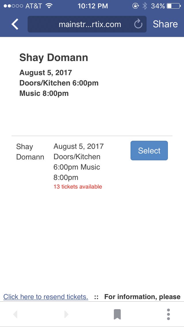 Almost sold out ... only 13 tickets remain for Aug 5! #shaydomann