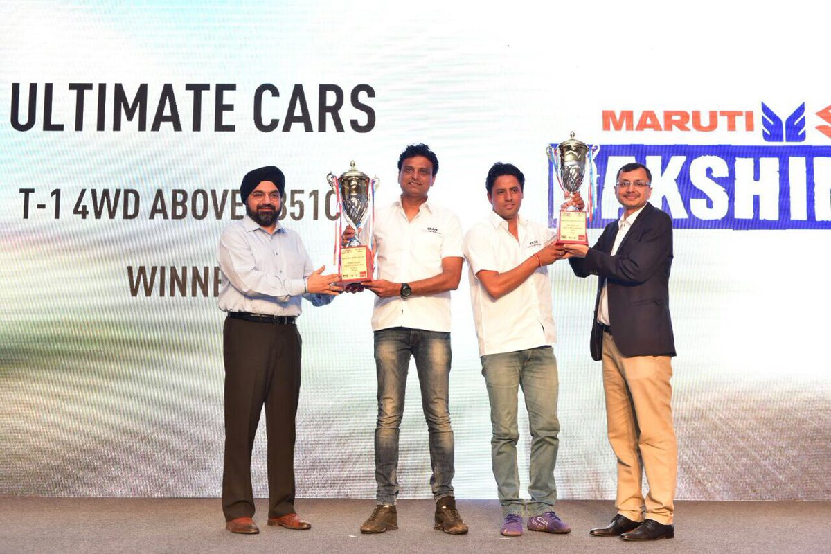 MS_motorsports's tweet photo. Team Maruti Suzuki at the prize distribution ceremony. #MSDakshinDare https://t.co/Bdor1itf7F