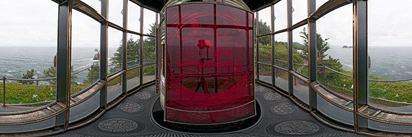 A VR photo while standing inside the Cape Meares Lighthouse on the Oregon coast. vrblog.wholereality.com/?p=861