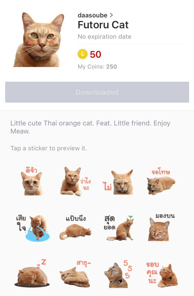 souyusou's tweet photo. 💙 PLS RT 💙

[Now released] #stickerlineth
FUTORU CAT 🐱 

Download >> 
https://t.co/4o4UyF5hI6 https://t.co/Q3tX1IyOMb