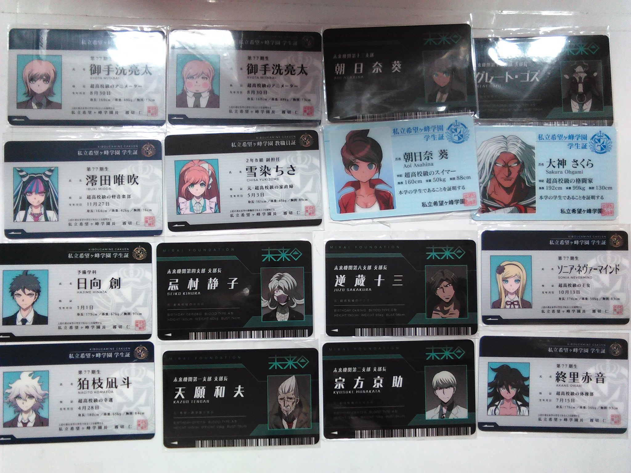 ナンジャタウン ダンガンロンパ 狛枝凪斗 学生証 ポストカード 未開封