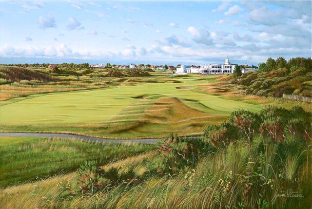 GraemeBaxterArt's tweet photo. To celebrate #theopen2017 here is my painting of the 18th, commissioned by the 2008 Open championship @RoyalBirkdale_ #TheOpen #LPGA https://t.co/0xtLB6demI