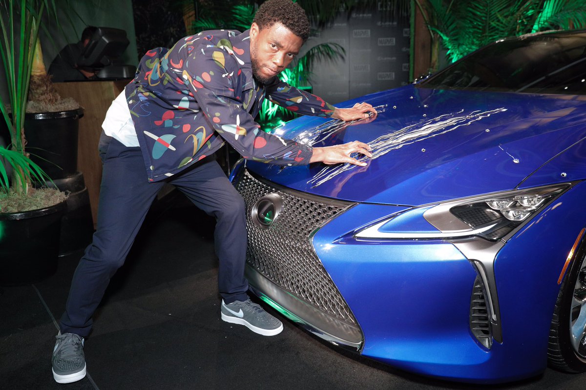 Ran into this hero during Comic-Con! #LexusLC #BlackPanther In theaters February 16. #LexusPartner