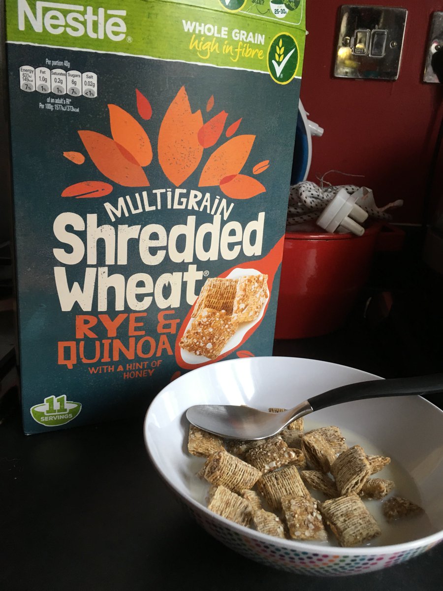 Up early &amp; can't wait for breakfast - wouldn't  have got @ShreddedWheatUK before but these are yumm. My 1st #GotItFree #shredded #shreddedmg