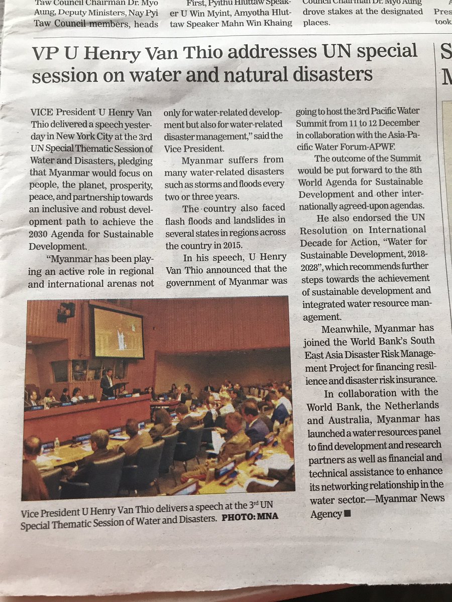 Frodo1977's tweet photo. Great #Myanmar #Water updates @UN special thematic session of Water and Disasters - incl Water Resources Panel @WorldBankWater #AUS #NL #TWA https://t.co/qaPlwuE75S